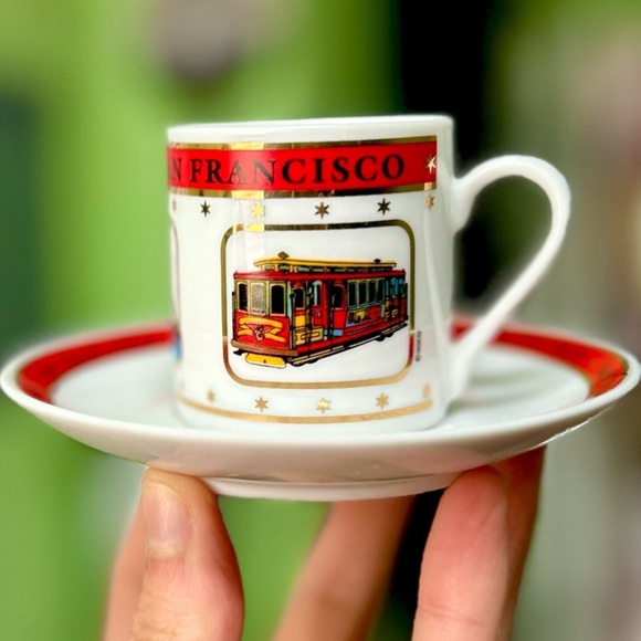 Other - San Francisco Cable Car Souvenir Cup and Saucer Mini Espresso Candle Decor Art